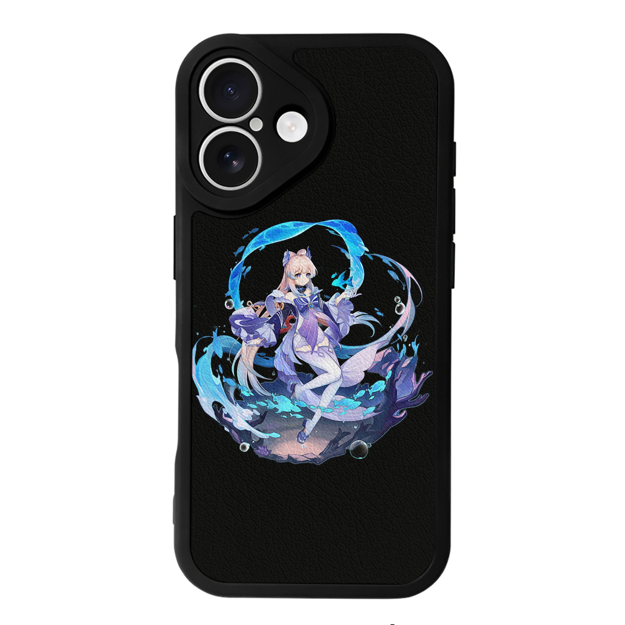 げんし神 珊瑚宮心海 サンゴノミヤ・ココミ genshin Sangonomiya Kokomi 【iPhone 16シリーズ対応】シリコンスマホケース（レザー調） 材質：シリコン